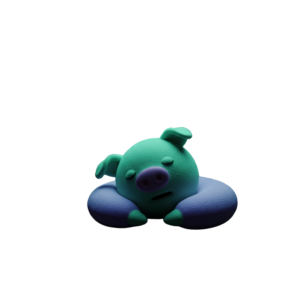 Pepig sleeping while studying