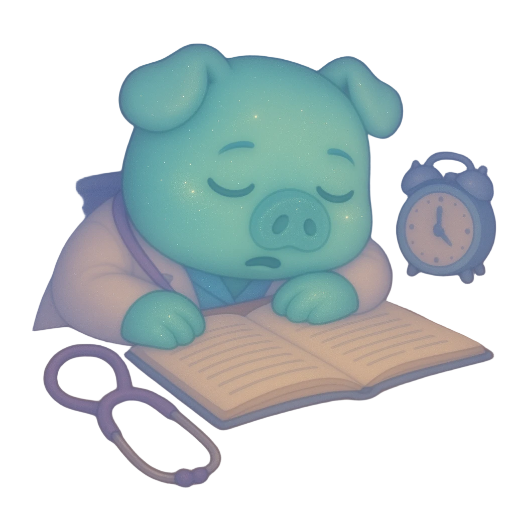 Pepig sleeping while sick